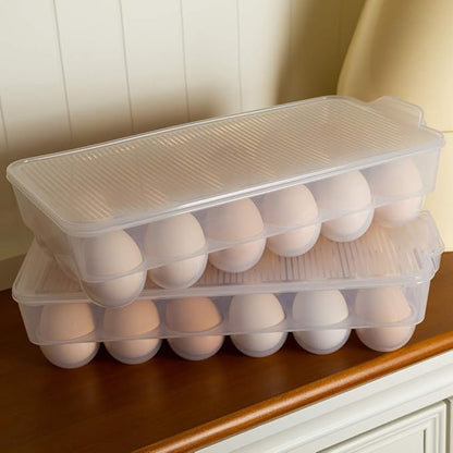 Covered Egg Holder,Egg Storage for Refrigerator,Fits 18 Eggs,Pack of 2