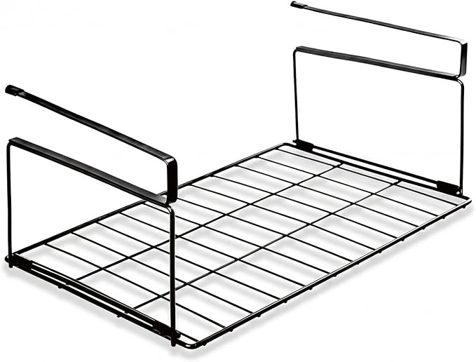 Under Shelf Basket Storage 1 Pack Black | Space-Saving with Extra Layer | Lightweight & Quick to Install | Non-Slip | 14.8" D x 8.46" W