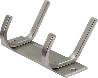 WEBI Heavy Duty Stainless Steel 304 Coat Rack Towel Rail with 2 Hooks, Great Home Storage & Organization, Brushed Finish, C-CBG02