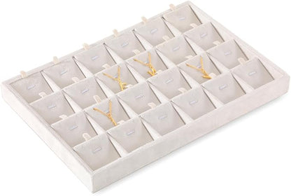 Necklace Display Tray, Velvet Jewelry Organizer, Premium Pendant Display,Luxury Earrings Organizer,White Necklace Organizer