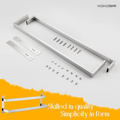 KOKOSIRI Towel Bars Bath Towel Holders 24 Inches Chrome Bathroom 2-Tiers Ladder Towel Rails Wall Mounted Towels Shelves Rack Polished Stainless Steel, B5008CH-L24