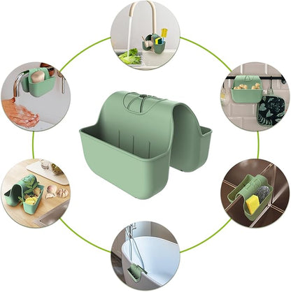 OKeanu Hanging Silicone Sponge Holder for Kitchen Sink, Green