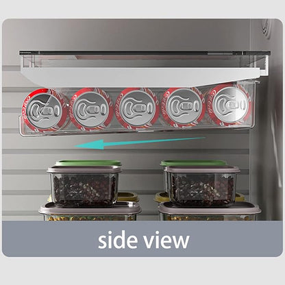 Fridge Drawer Can Organizer, Clear Soda Can Organizer Fridge Organizer Bins Drink Organizer For Fridge or Countertop, Soda Can Dispense Plastic Dispenser Bin for Refrigerator Organizing(#1)