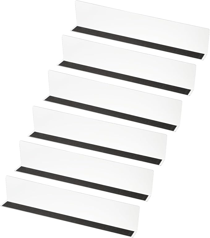 PATIKIL 12 Pack Shelf Dividers for Closet Organization, 15.7x1.57x3.1 Acrylic Magnetic Closets Separator Kitchen Cabinet Shelves Under Bed Blocker for Bedroom Kitchen Office, Clear
