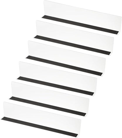 PATIKIL 12 Pack Shelf Dividers for Closet Organization, 15.7x1.57x3.1 Acrylic Magnetic Closets Separator Kitchen Cabinet Shelves Under Bed Blocker for Bedroom Kitchen Office, Clear