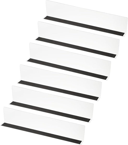 PATIKIL 12 Pack Shelf Dividers for Closet Organization, 15.7x1.57x3.1 Acrylic Magnetic Closets Separator Kitchen Cabinet Shelves Under Bed Blocker for Bedroom Kitchen Office, Clear
