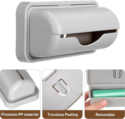 Gatuida 3pcs Wall Mount Trash Bag Containers, Adhesive Garbage Bag Box, Plastic Bags Storage for Kitchen Bathroom (Random Color)
