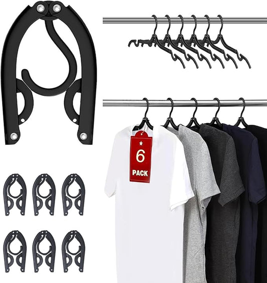 Travel Hangers for Cruise Foldable Hangers - Portable Folding Clothes Hangers Travel Accessories Foldable Clothes Drying Rack Cruise Essentials 6pcs