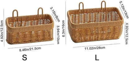 Wall Hanging Basket for Organizing,Hand-Woven Hanging Storage Baskets Wall Storage for Kitchen and Bathroom(S)
