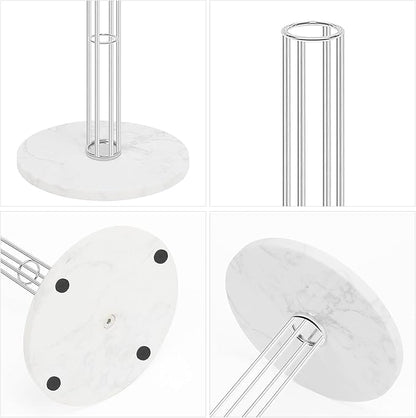 NearMoon Paper Towel Holder Countertop, Sturdy Metal Paper Towel Stand Dispenser with Marble Base, Standard or Jumbo-Sized for Kitchen Counter, Farmhouse, Living Room, Chrome Finish
