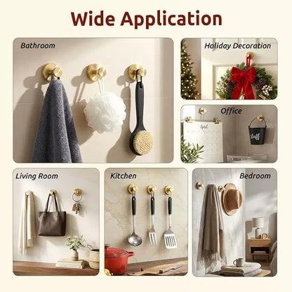 4 Packs Suction Cup Hooks for Shower, Heavy-Duty Wreath Hangers for Front Door, No Drill Glass Door Shower Suction Hooks No Damage for Walls Bathroom Kitchen Window Mirror Tile Towel Coat Robe Loofah
