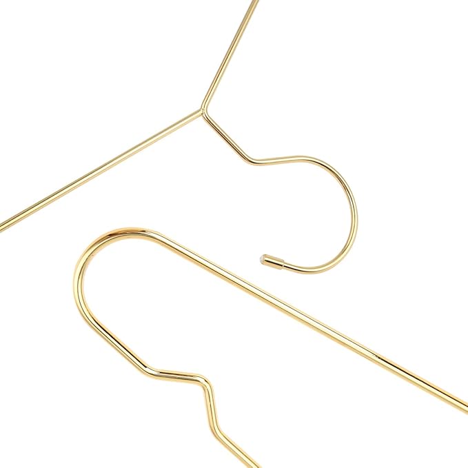 17.7" Strong Metal Wire Clothes Hangers, Coat Hanger, Standard Suit Hangers, Metal Shirt Dress Hanger Rack, 30 Pack, Gold