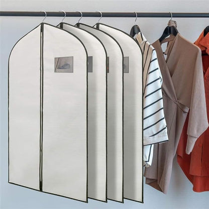 Fabric Garment Bag Suit Bag 40 x 24" Greyish White Suit Bag Hanging Storage Bag with Viewing Window and Zipper for Storage Cotton Clothes Fur Coat or Suit Jacket,QY-FCT01