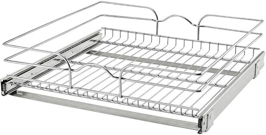 Rev-A-Shelf Kitchen Cabinet Pullout Shelf and Drawer Organizer Slide Out Pantry Storage Basket in Multiple Sizes, 21 x 20 In, 5WB1-2120CR-1