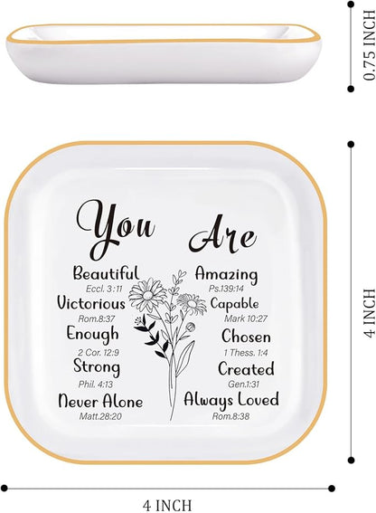 Christian Bible Verse Jewelry Dish for Women: Inspirational Religious Gifts for Birthdays & Mother's Day