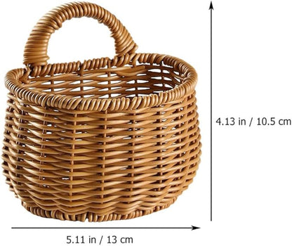 Cabilock Kitchen Hanging Storage Basket for Garlic and Vegetables Woven Wall Organizer for Home Practical Sundries Container Light