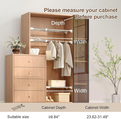 Hershii Tension Shelf Expandable Rod Closet System Heavy Duty Clothes Hanger Adjustable DIY Storage Organizer Freestanding Partitions Shoe Rack