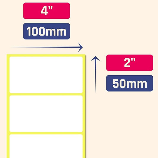 4" x 2", Labels Stickers for Storage Bins - Matte White (800 Pack)