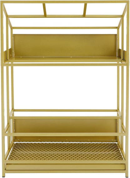Commercial Metal Umbrella Holder Umbrella Stand with Drip Tray Entrance Umbrella Organizer Large Capacity Umbrella Rack for Home, Office, Apartment, Hotel (Gold, 18.9 * 11 * 26in)