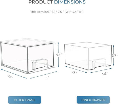 4 Pack Laundry Room Organization and Storage Containers with Labels, Stackable Clear Plastic Storage Drawers for Dryer Sheet Holder, Laundry Pods Container, Laundry Room Decor for Organizing