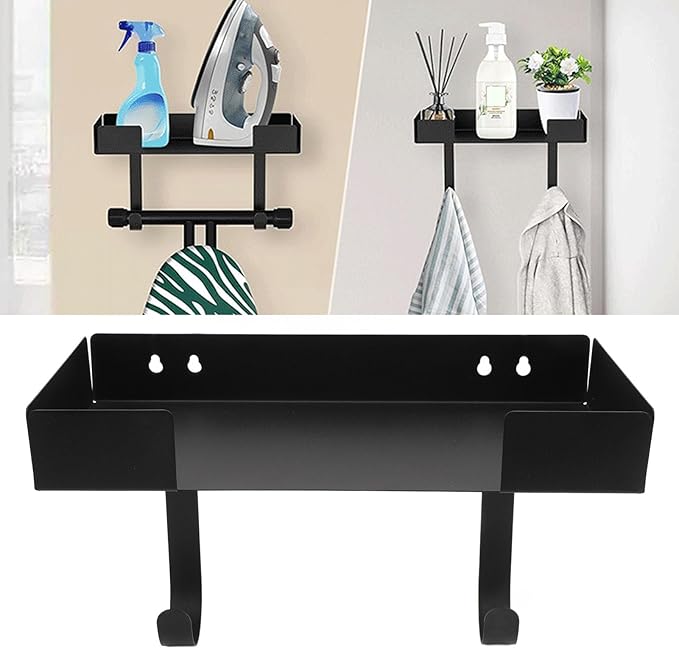 Ironing Board Hanger Wall Mount Heavy Duty Space Saving Laundry Room Organizer for T Y Shaped Ironing Boards Carbon Steel Black 32 x 15.75 x 4.57 cm