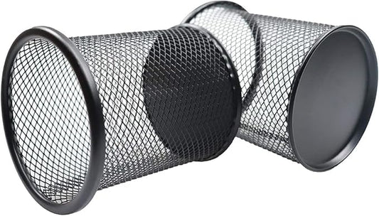 Pen Holder Mesh Pencil Holder Metal Pen Holder Cup Pencil Cup Holder for Desk Office Pen Organizer Black, 4 Pack