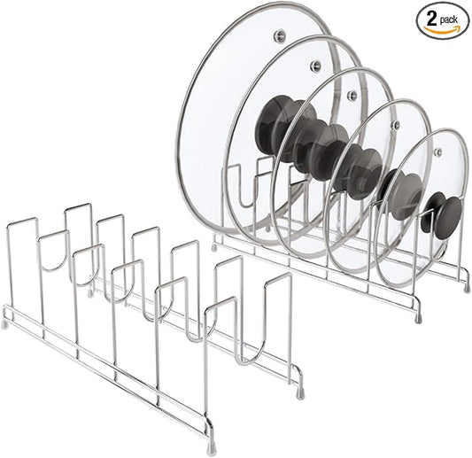 YQh 2 pack, pot cover rack, cutting board rack, kitchen cabinet or counter baking tray storage box, suitable for baking tray, cutting board, Frying pan, tray, reusable containers and covers