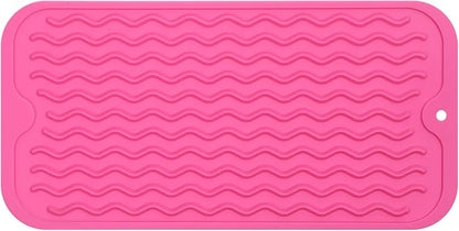 Silicone Dish Drying Mat for Multiple Usage,Easy clean,Eco-friendly,Heat-resistant Silicone Mat for Kitchen Counter or Sink,Refrigerator or Drawer Liner Rose S 12 inches x 6 inches