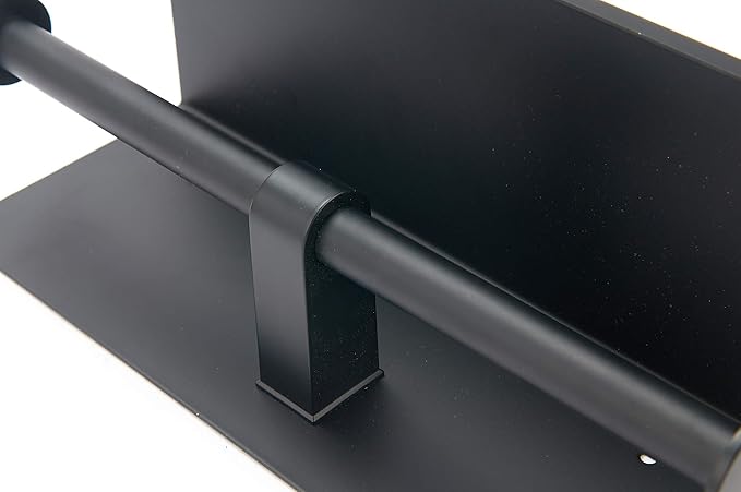BGL 304 Stainless Steel Double Toilet Paper Holder Wall Mounted Matte Black Two Heads Roll Tissue Paper Holder with Shelf (Black)