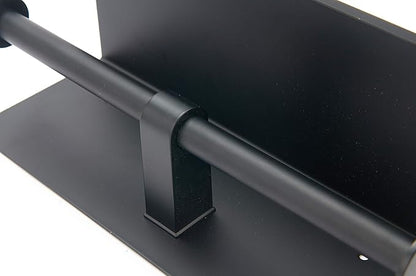BGL 304 Stainless Steel Double Toilet Paper Holder Wall Mounted Matte Black Two Heads Roll Tissue Paper Holder with Shelf (Black)