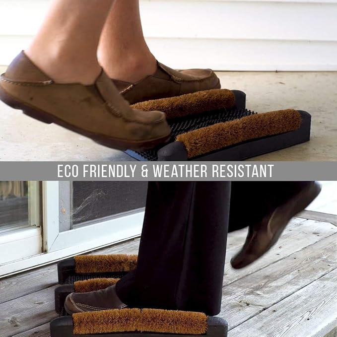 NINAMAR Mud Scrubber Rubber Brush Mat - Scrub & Scrape Muddy Shoes - 1 Pack