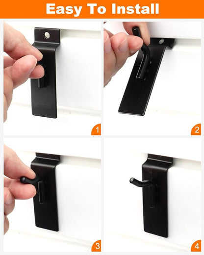 1" Black Slatwall Hooks, 60 Pack Slat Wall Hanging Display Hooks, Slatwall Accessories for Retail Home Efficient Storage