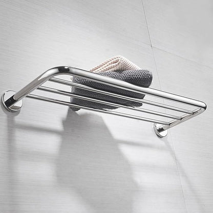 Hotel Towel Racks for Bathroom Wall Mounted, 24 Inch Towel Shelf for Bathroom, 2-Tier Bathroom Towel Rack, Polished Chrome