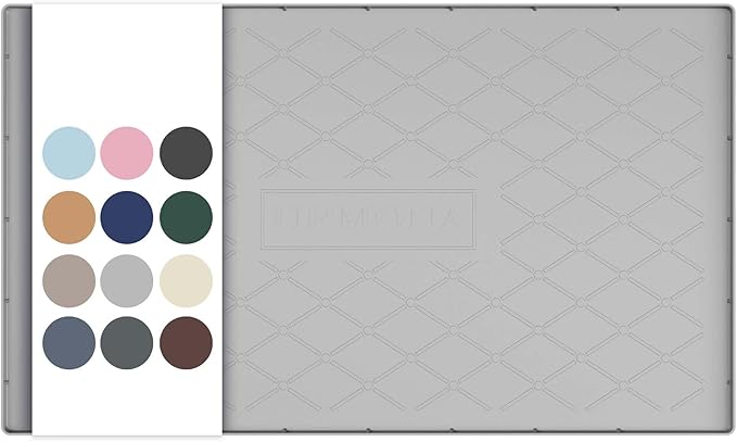 URMONA Under Sink Mat for Kitchen Waterproof, 40" x 22" Silicone Under Sink Mat for Shelf Liner Organizer, Cabinet Sink Protector Under Sink Liner for Bottom Kitchen, Bathroom(Light Grey)