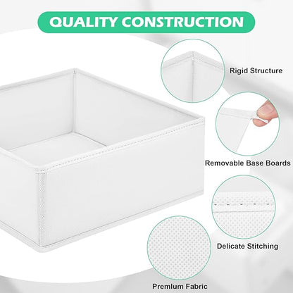 Drawer Clothing Organizer 16-Pack, White 3 Sizes Underwear Drawer Dividers, Fabric Folding Wardrobe Organizer, Can Store Baby Clothes, Bras, Underwear, Panties, Belts, Socks, Ties, etc.