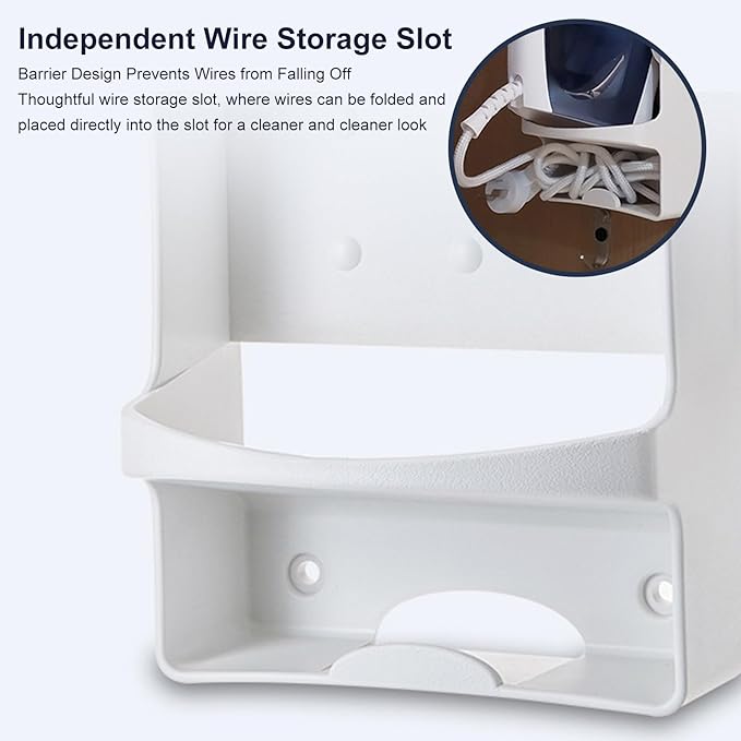 Wall Mount Ironing Board Hanger Iron Holder Space-Saving Household Bathroom Kitchen Closet Organizer Wall Rack Shelf