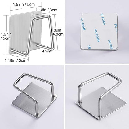 NEXCURIO Adhesive Sponge Holder Sink Caddy for Kitchen Accessories - SUS304 Stainless Steel Rust Proof Waterproof, Quick Drying (2 Pack)