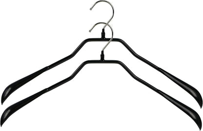 Mawa by Reston Lloyd BodyForm Series Non-Slip Space-Saving Clothes Hanger for Jackets, Suits and Coats, 16-1/2", Style 42/L, Black, Set of 2
