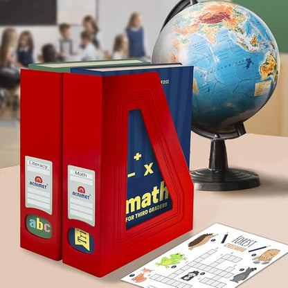 Acrimet Magazine File Holder – Vertical Rack for Documents, Folders and Mail, Durable Plastic Desk Organizer for Office & Home, Solid Red (2 Pack)