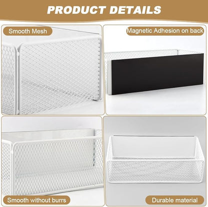 Bibabala Magnetic Shelf for Washing Machine,Magnetic Basket Organizer Holder for Fridge,Spice Rack,Washer Dryer Shelf, Storage Bin Box Containers,Basket Organizer for Laundry Kitchen,White
