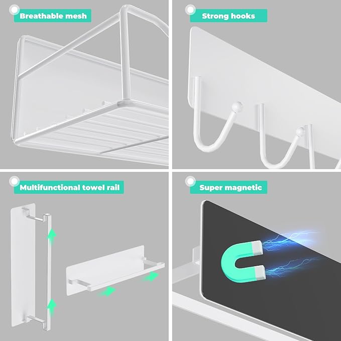 5PCS Washing Machine Storage Rack with Hooks and Hangers, Refrigerator, Washing Machine, Microwave, and Barbecue Grill Warehouse Storage Rack