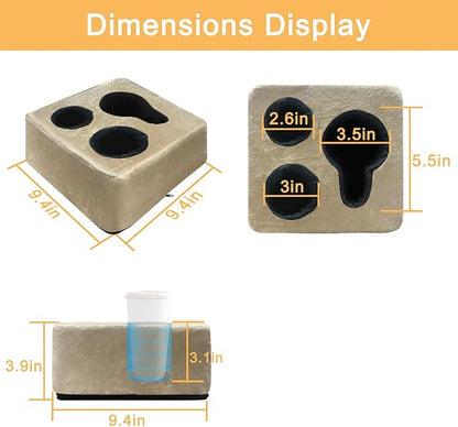 Couch Cup Holder Pillow Tray! Keep Drinks Hand Reach and KeepTemp, Prevent Spills and Use Anywhere. Cup Holder for Couch, Bed, Car, Courtyard, Park, Beach. Pink. Light Khaki