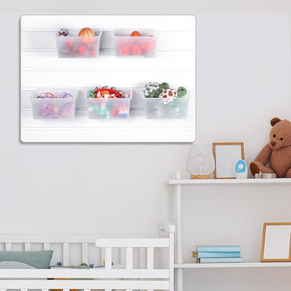 Unittype 18 Pcs Slat Wall Bins Slat Wall Accessories Storage Bins Plastic Containers Organizer for Garage Craft Room Tool Shed Workshop(Clear)