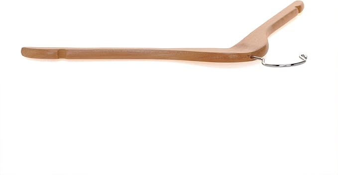 Quality Hangers Semi Curved Wooden Suit Hangers, 80-Pack Smooth Finish Solid Wood Coat Hanger with Swivel Hook, Jacket, Pant, Dress Clothes Hangers (Natural - Chrome Hook)