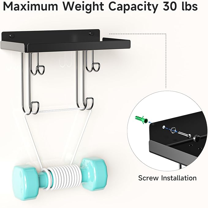 Ironing Board Hanger Wall Mount, Ironing Board Holder with Cord Storage Hooks, Iron Hanger for Wall, Irons Holder for T&V Shaped Iron Board Wall Mount, Irons Storage for Laundry Room