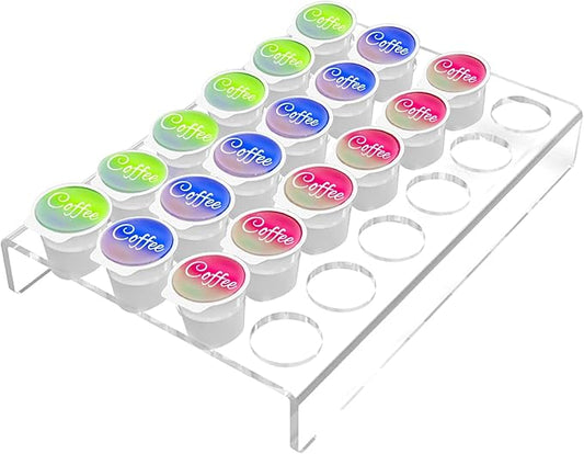 XINHUAYJ® Acrylic K Cup Drawer Organizer,K Cup Coffee Pod Holder for Office and Kitchen K Cup Storage,Holds 24pcs Coffee Pods,Clear Coffee Pod Organizer Tray(9.6x13.2Inches)