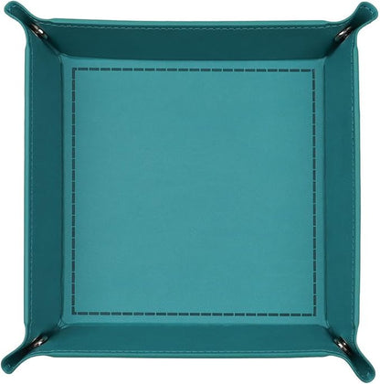 siduater Valet Tray Desktop Storage Organizer – Vegan Leather Catchall Tray Bedside Vanity Tray Nightstand Caddy Holder for Remote Controller, Watch, Keys, Phone, Wallet, Coin, Jewelry, Turquoise