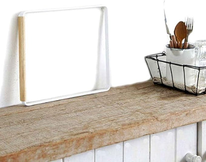 Home Kitchen Countertop Dishcloth Drying Rack, 3 Arms Folding Dishcloth Holder, Hand Towel Stand Rack, White Dishcloth Storage Rack Size 10.83 x 0.98 x 9.84 Inch (White Folding Rag Rack)
