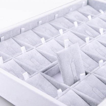 Oirlv 28 Region Ring Display Tray Stackable Jewelry Organizer Trays Leather Rings Storage Case
