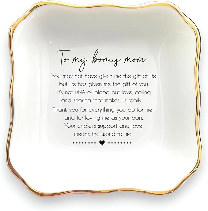 HatafaFurni Stepmom Gift: Ring Dish, Jewelry Storage, Mothers Day & Mother in Law Gift